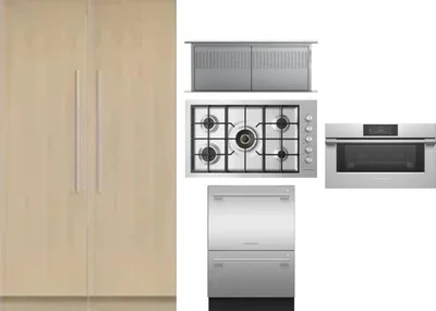 6 Piece Package Includes Refrigerator, Freezer, Cooktop, Wall Oven, Hood And Dishwasher